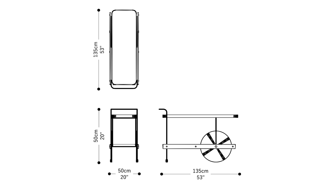 Image of the main dimensions of the product
